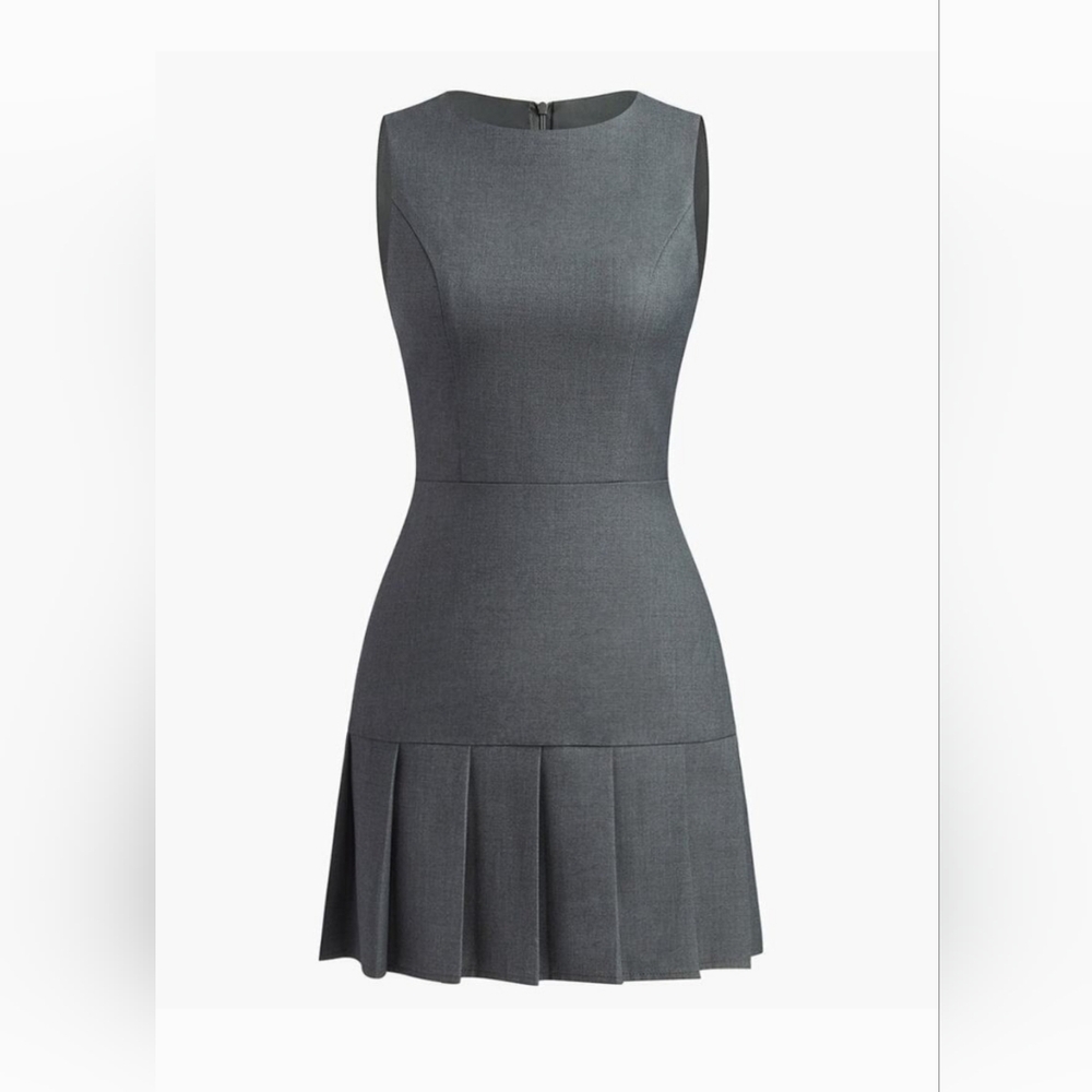 Elegant Gray Sleeveless Dress